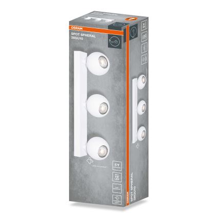 Osram - Faretto SPOT SPHERAL 3xGU10/6W/230V bianco