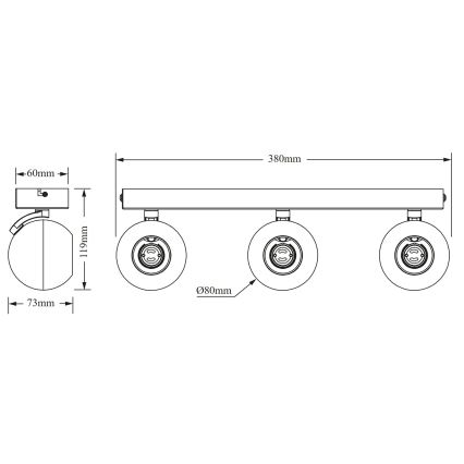 Osram - Faretto SPOT SPHERAL 3xGU10/6W/230V bianco