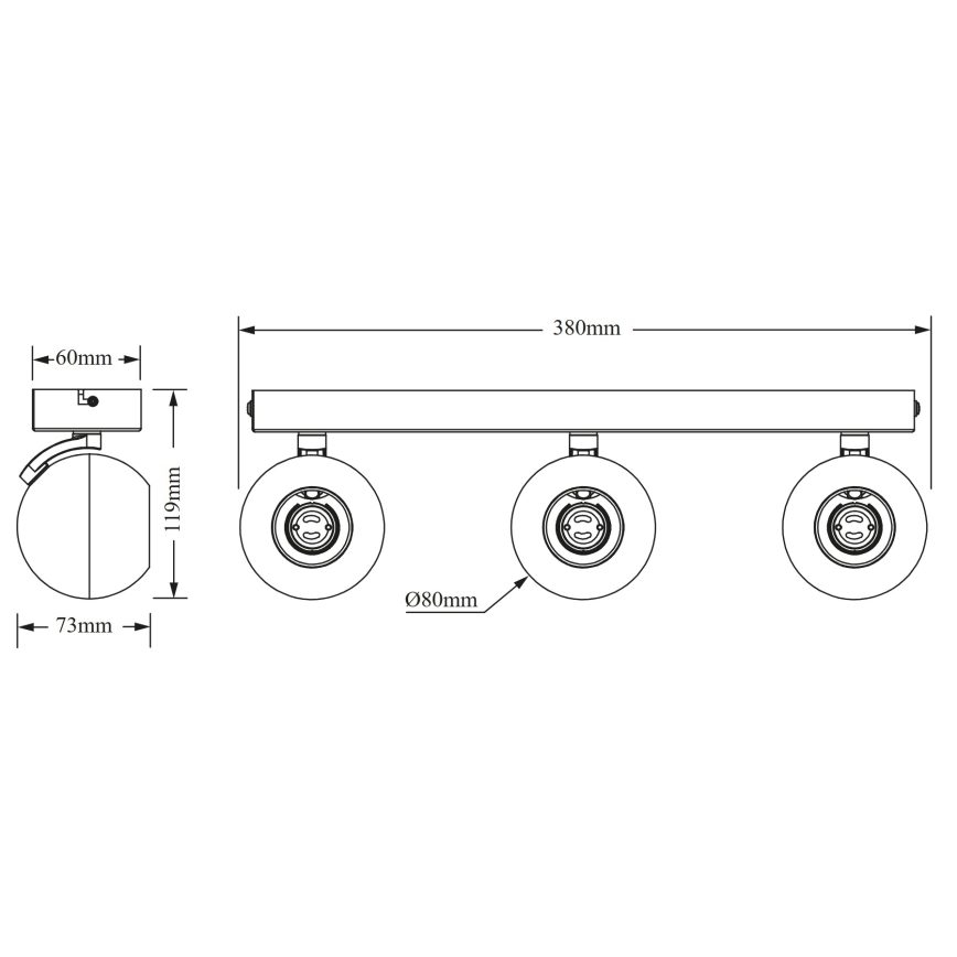 Osram - Faretto SPOT SPHERAL 3xGU10/6W/230V bianco