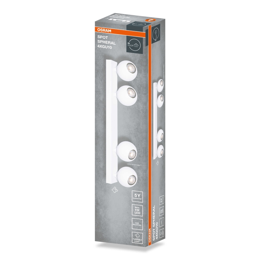 Osram - Faretto SPOT SPHERAL 4xGU10/6W/230V bianco