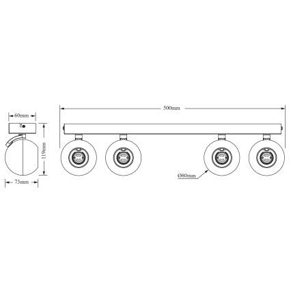 Osram - Faretto SPOT SPHERAL 4xGU10/6W/230V bianco