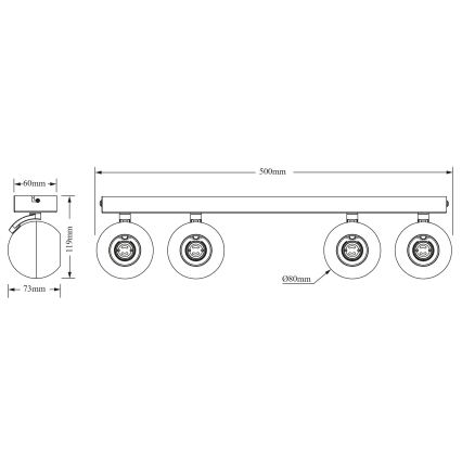 Osram - Faretto SPOT SPHERAL 4xGU10/6W/230V nero
