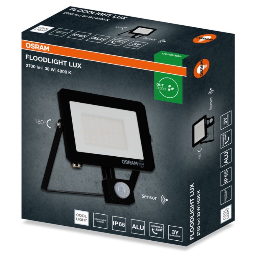 Osram - Faro LED con sensore FLOODLIGHT 30W/230V 4000K IP65