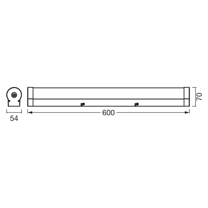 Osram - Illuminazione per specchio a LED dimmerabile ORBIS TUBE LED/12W/230V 60 cm IP44 nero