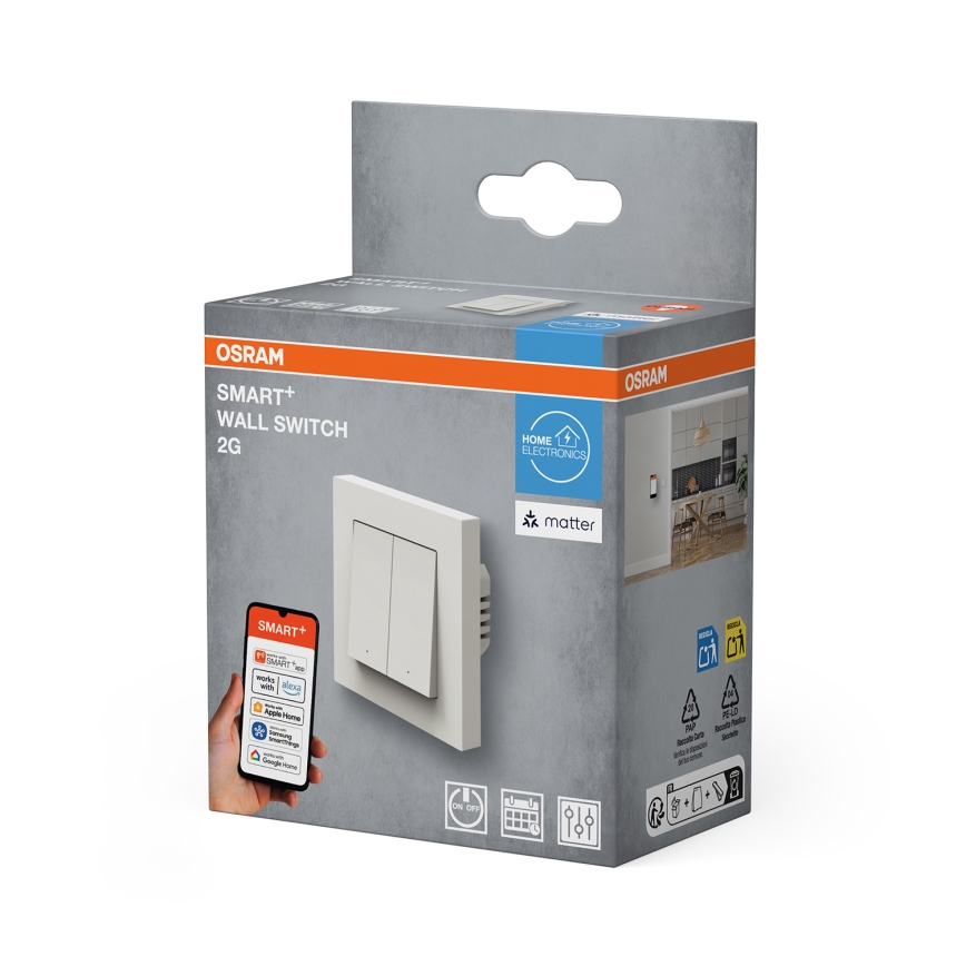 Osram - Interruttore a 2 pulsanti SMART+ MATTER 230V Wi‑Fi