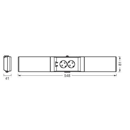 Osram - Lampada sottopensile LED dimmerabile con prese UNDERCABINET LED/10W/230V 3000K 54,8 cm nero