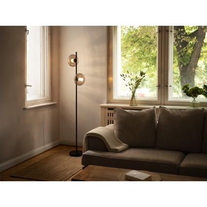 Osram - Lampada a piantana DECOR SMOKE 2xE14/12W/230V nero/grigio fumé
