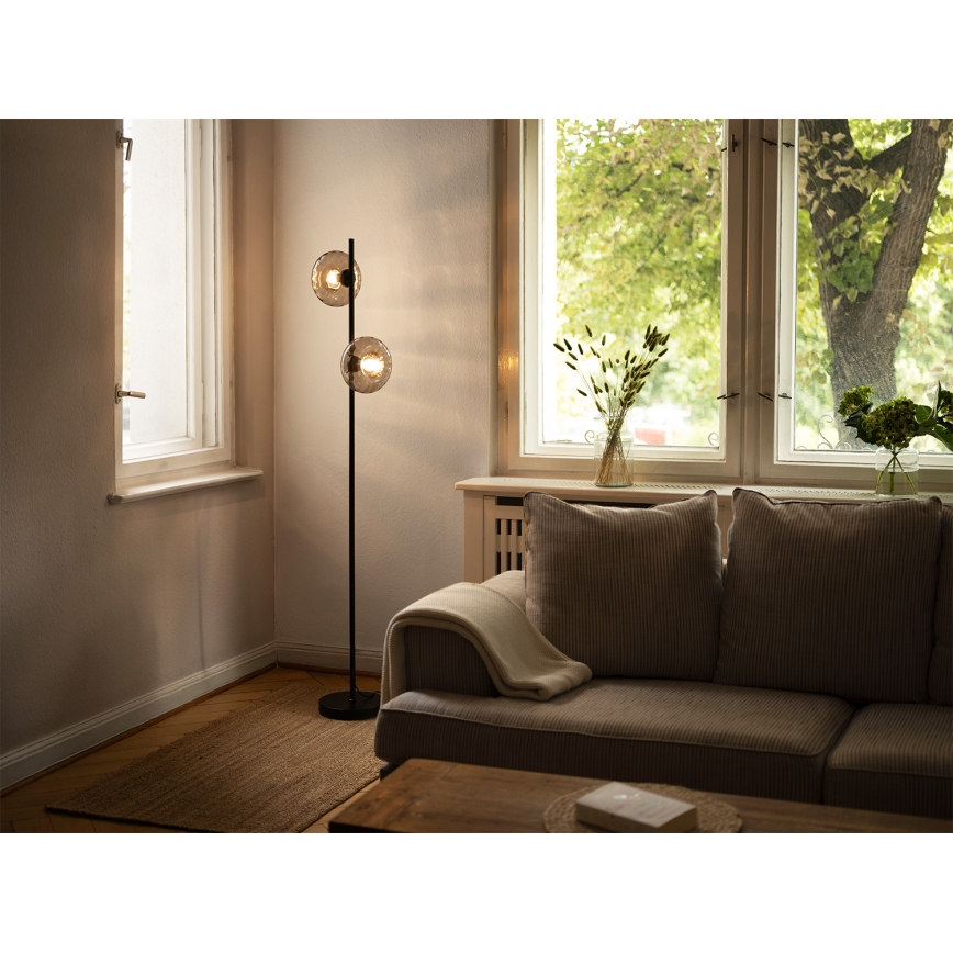 Osram - Lampada a piantana DECOR SMOKE 2xE14/12W/230V nero/grigio fumé