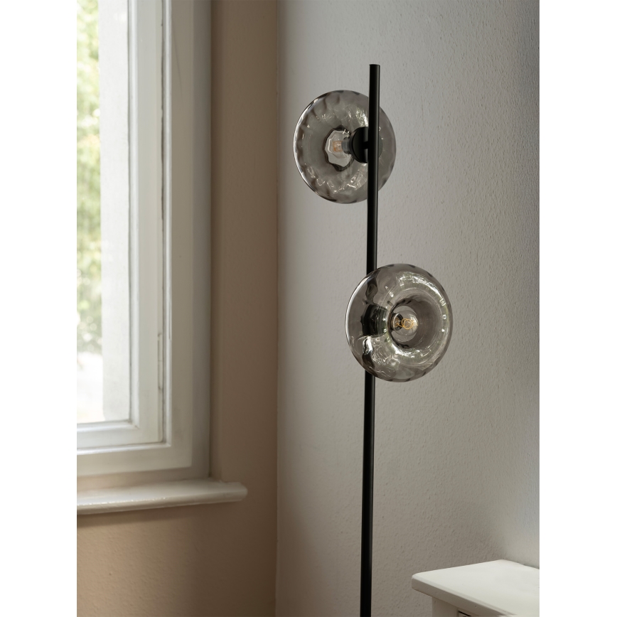 Osram - Lampada a piantana DECOR SMOKE 2xE14/12W/230V nero/grigio fumé