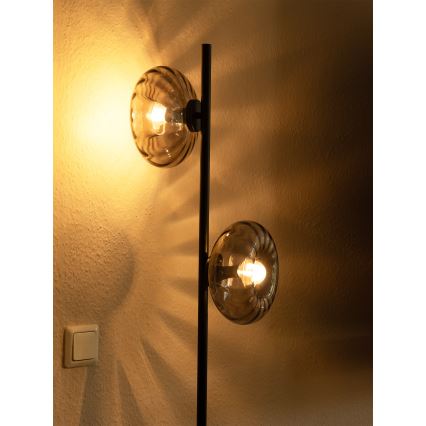Osram - Lampada a piantana DECOR SMOKE 2xE14/12W/230V nero/grigio fumé