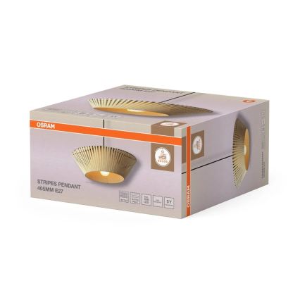 Osram - Lampada a sospensione a cavo DECOR STRIPES 1xE27/10W/230V Ø 40,5 cm beige
