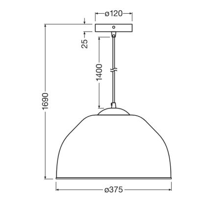 Osram - Lampada a sospensione con cavo CAMEL BELL 1x E27/9W/230V Ø 37,5 cm