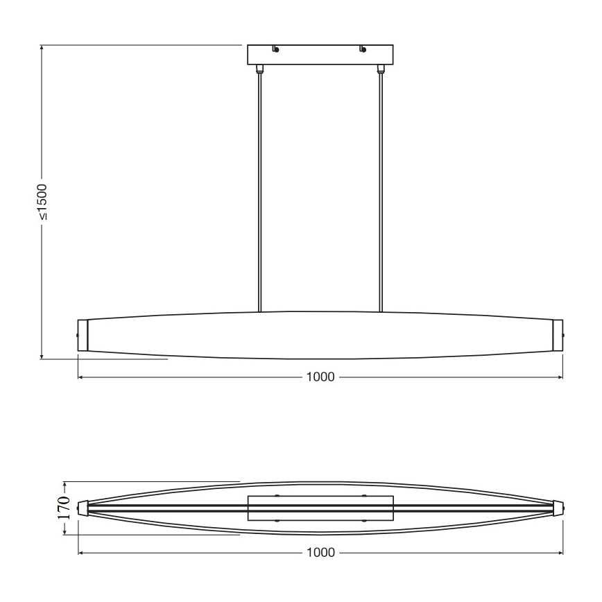 Osram - Lampada a sospensione con cavo DECOR FLAT LED/23W/230V, grigio