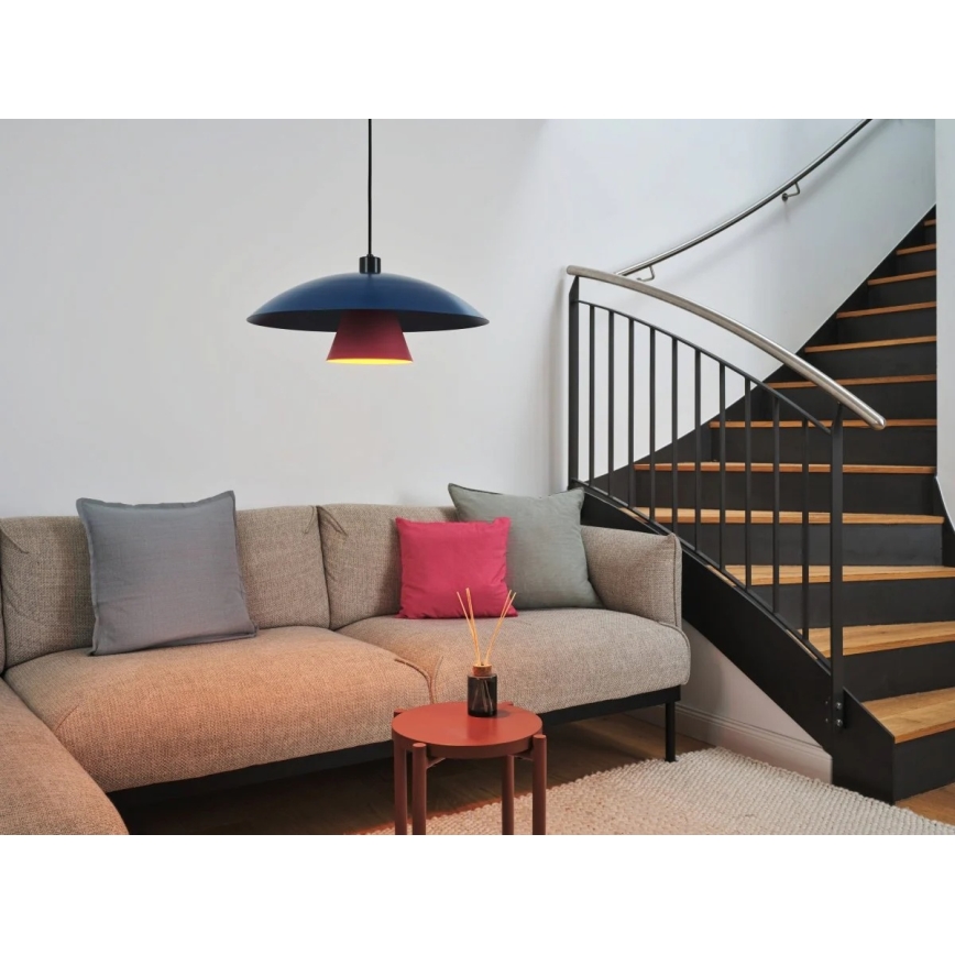 Osram - Lampada a sospensione con cavo DECOR FLYING MUSHROOM 1xE27/25W/230V Ø 50 cm blu