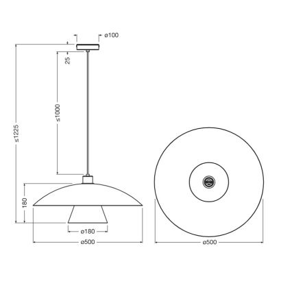 Osram - Lampada a sospensione con cavo DECOR FLYING MUSHROOM 1xE27/25W/230V Ø 50 cm blu