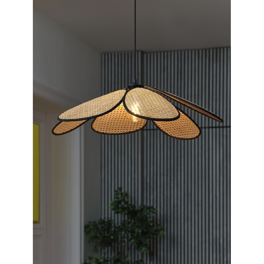 Osram - Lampada a sospensione con cavo DECOR RATTAN 1xE27/15W/230V Ø 69 cm beige/nero