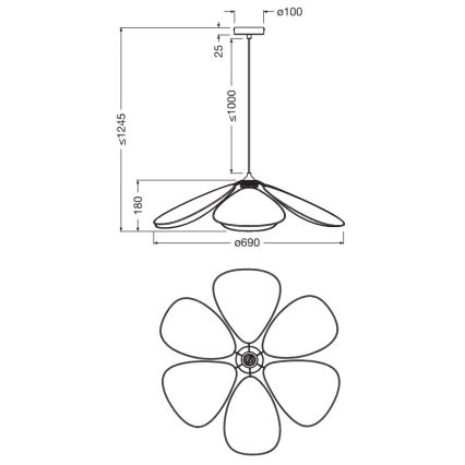 Osram - Lampada a sospensione con cavo DECOR RATTAN 1xE27/15W/230V Ø 69 cm beige/nero