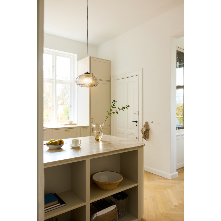 Osram - Lampada a sospensione con cavo DECOR SMOKE 1xE27/12W/230V Ø 28 cm nero/grigio fumé