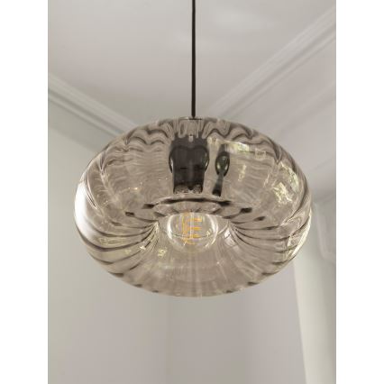 Osram - Lampada a sospensione con cavo DECOR SMOKE 1xE27/12W/230V Ø 28 cm nero/grigio fumé