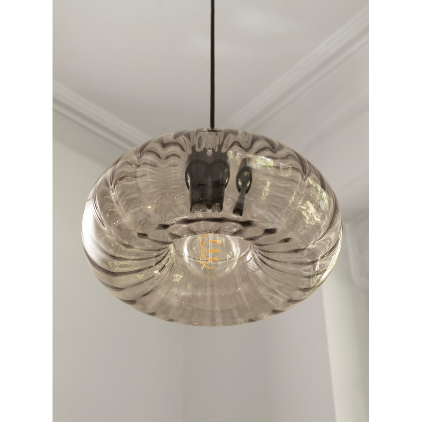 Osram - Lampada a sospensione con cavo DECOR SMOKE 1xE27/12W/230V Ø 28 cm nero/grigio fumé