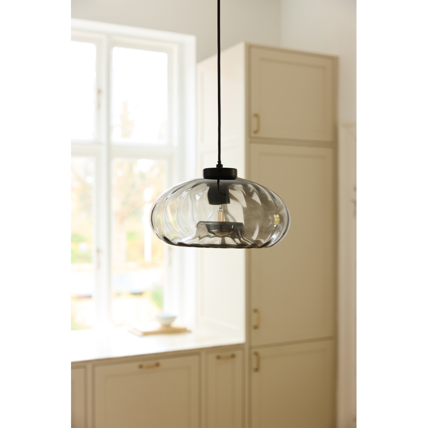 Osram - Lampada a sospensione con cavo DECOR SMOKE 1xE27/12W/230V Ø 28 cm nero/grigio fumé