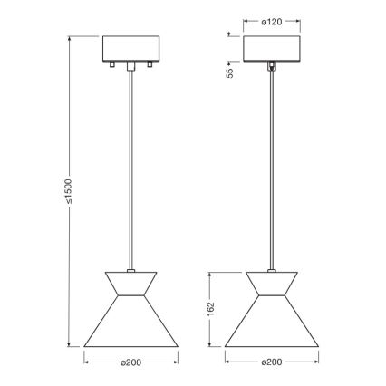 Osram - Lampada a sospensione con cavo DECOR WAIST 1xE27/40W/230V nero