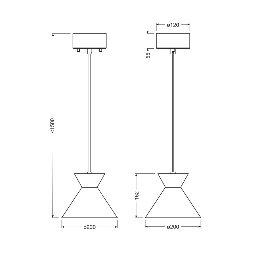 Osram - Lampada a sospensione con cavo DECOR WAIST 1xE27/40W/230V nero