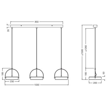 Osram - Lampada a sospensione con cavo LED DECOR PUCK 3xLED/12W/230V nero