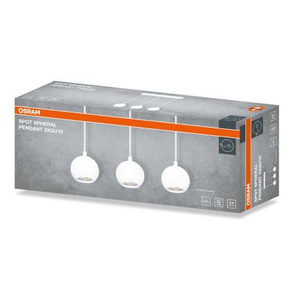 Osram - Lampada a sospensione con cavo SPOT SPHERAL 3xGU10/6W/230V bianco