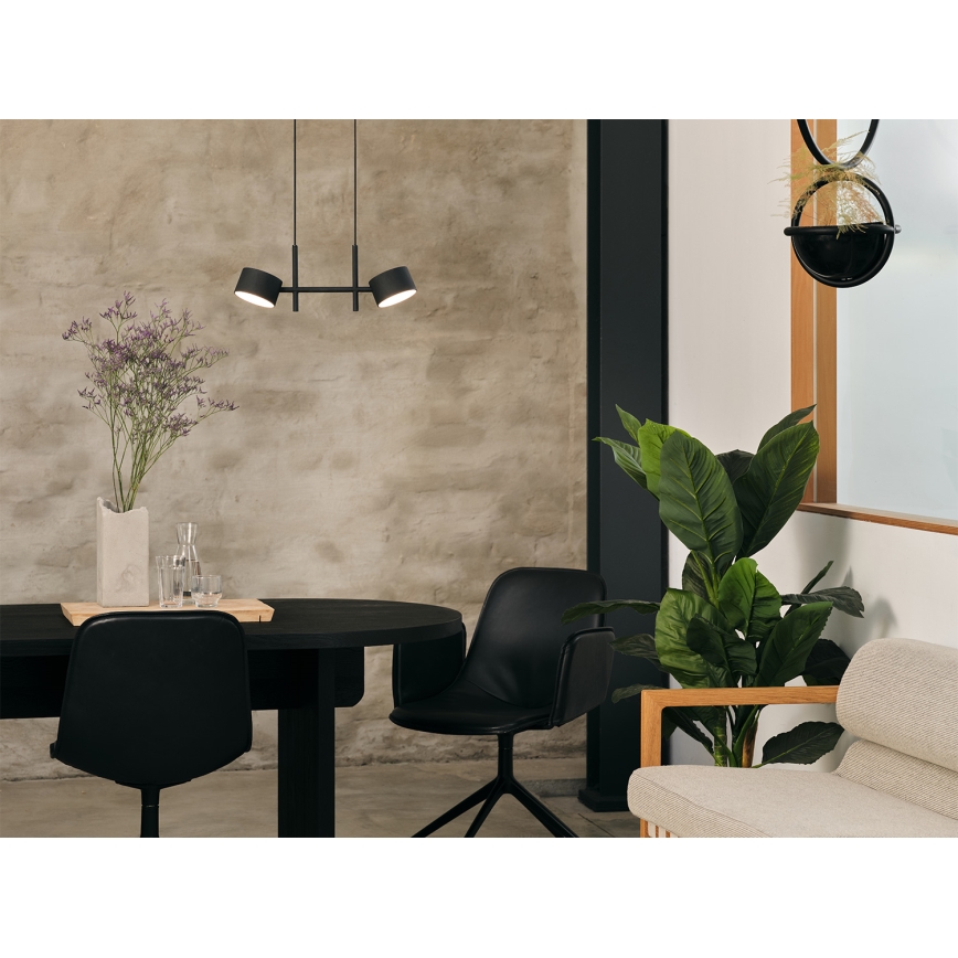 Osram - Lampadario LED dimmerabile su cavo DECOR KYOTO 2xLED/10W/230V CRI 90 nero