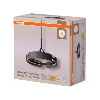 Osram - Lampada a sospensione LED su cavo DECOR CURVE LED/33W/230V grigia