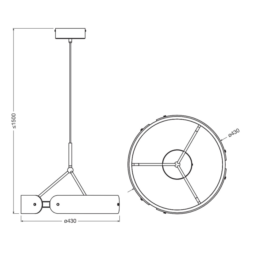 Osram - Lampada a sospensione LED su cavo DECOR CURVE LED/33W/230V grigia