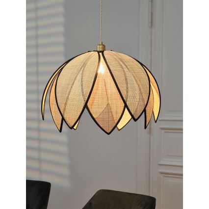 Osram - Lampada a sospensione su cavo DECOR RATTAN 1xE27/15W/230V Ø 67 cm beige/nero