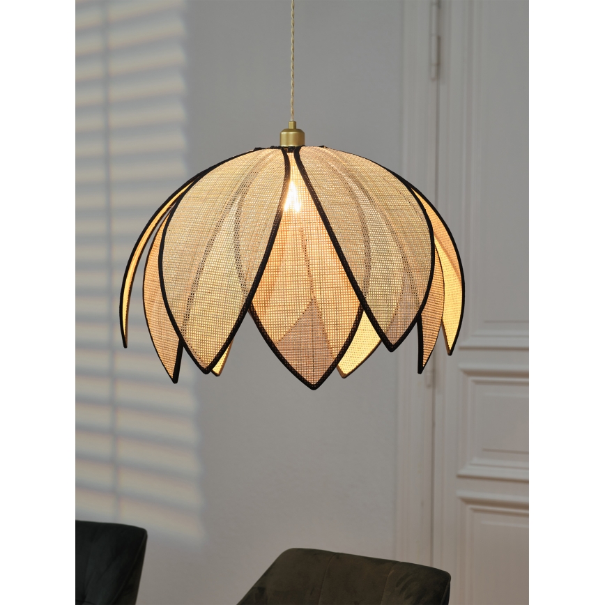 Osram - Lampada a sospensione su cavo DECOR RATTAN 1xE27/15W/230V Ø 67 cm beige/nero