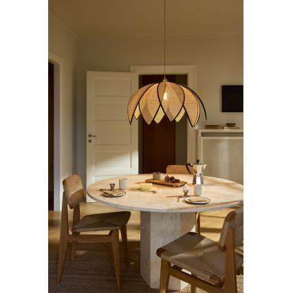 Osram - Lampada a sospensione su cavo DECOR RATTAN 1xE27/15W/230V Ø 67 cm beige/nero