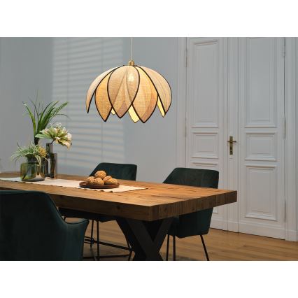 Osram - Lampada a sospensione su cavo DECOR RATTAN 1xE27/15W/230V Ø 67 cm beige/nero
