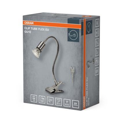 Osram - Lampada con clip CLIP TUBE FLEX 1xGU10/5W/230V cromo opaco