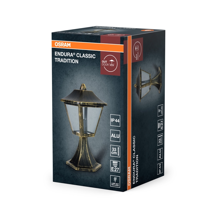 Osram - Lampada da esterno TRADITION 1xE27/60W/230V IP44 patina/oro