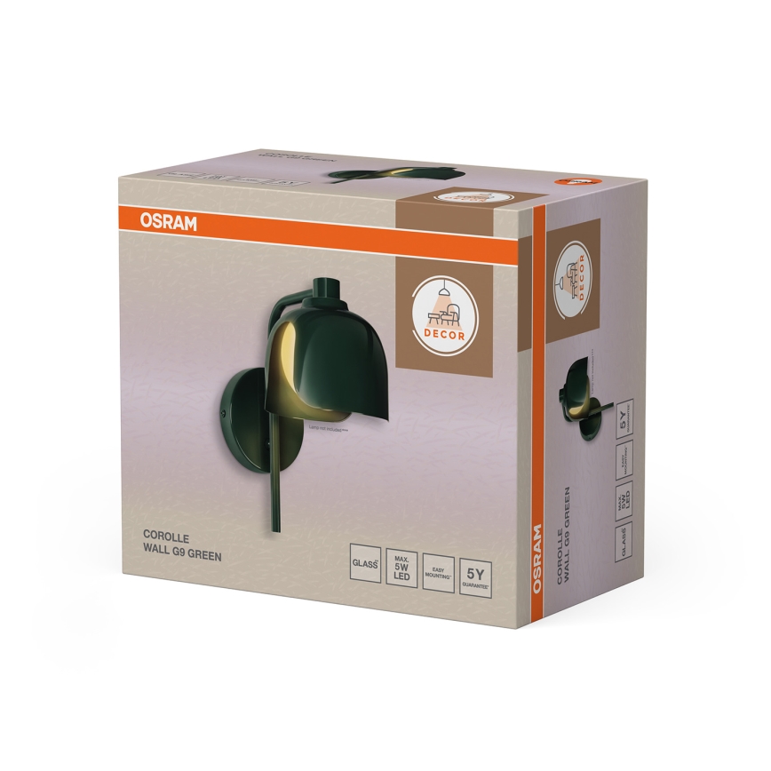 Osram - Lampada da parete DECOR COROLLE 1xG9/20W/230V verde