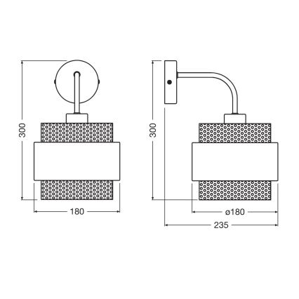 Osram - Lampada da parete DECOR HORNET 1xE27/10W/230V nero/oro