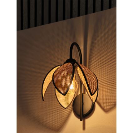 Osram - Lampada da parete DECOR RATTAN 1xE27/15W/230V beige/nera