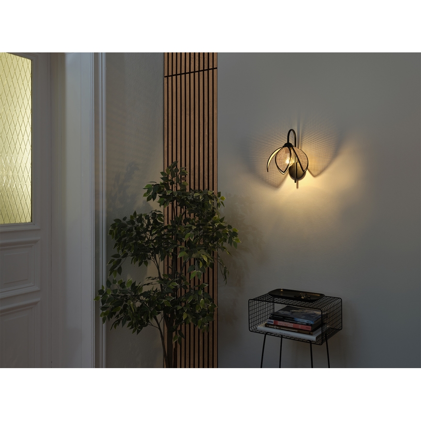 Osram - Lampada da parete DECOR RATTAN 1xE27/15W/230V beige/nera