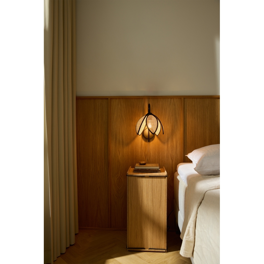 Osram - Lampada da parete DECOR RATTAN 1xE27/15W/230V beige/nera