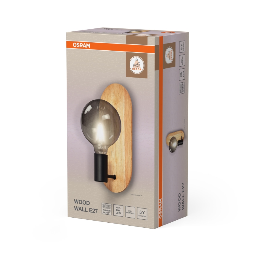 Osram - Lampada da parete DECOR WOOD 1xE27/8W/230V in legno di caucciù