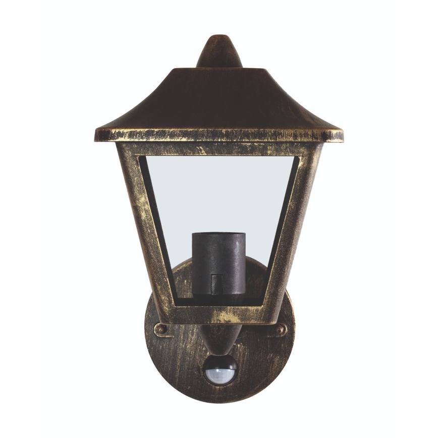 Osram - Lampada da parete per esterni con sensore TRADITION UP 1xE27/60W/230V IP44 patina/oro