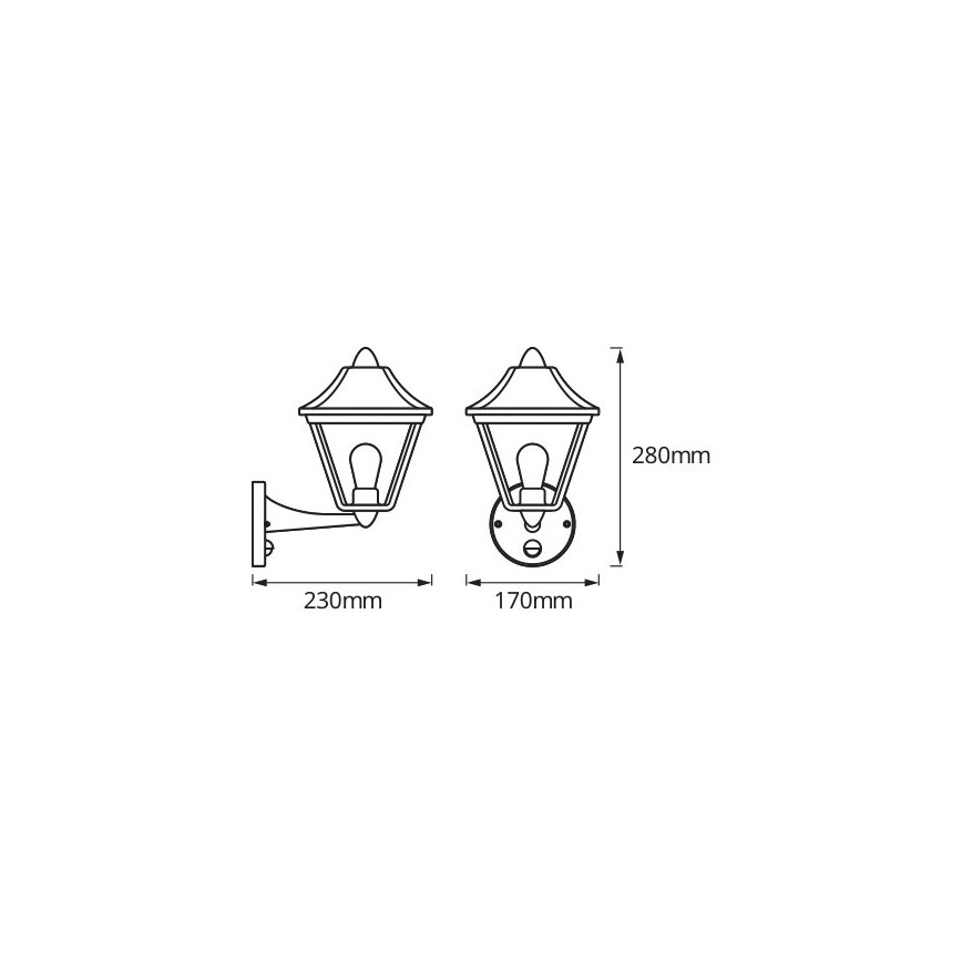 Osram - Lampada da parete per esterni con sensore TRADITION UP 1xE27/60W/230V IP44 patina/oro