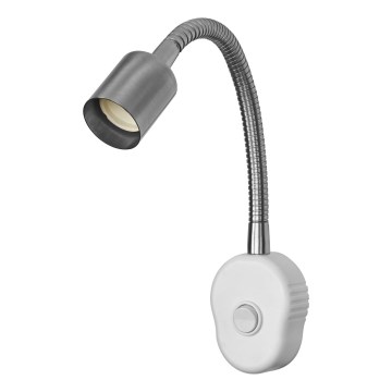 Osram - Lampada da parete flessibile PLUG TUBE FLEX 1xGU10/5W/230V cromo opaco/bianco