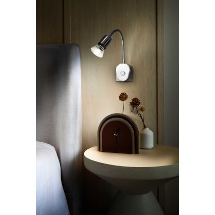 Osram - Lampada da parete flessibile PLUG TUBE FLEX 1xGU10/5W/230V cromo opaco/bianco