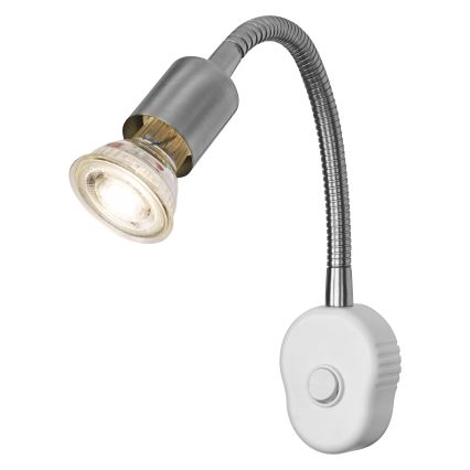 Osram - Lampada da parete flessibile PLUG TUBE FLEX 1xGU10/5W/230V cromo opaco/bianco