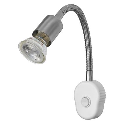 Osram - Lampada da parete flessibile PLUG TUBE FLEX 1xGU10/5W/230V cromo opaco/bianco